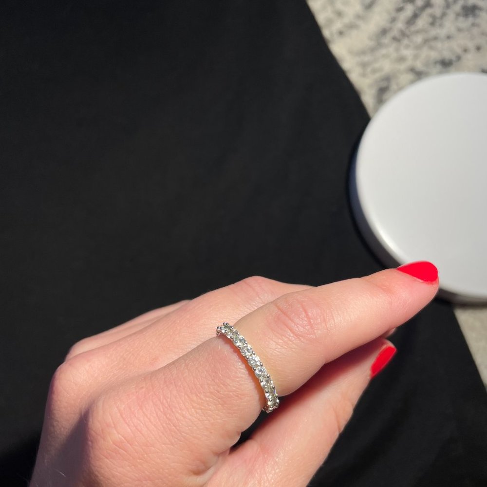 Swarovski Crystal Rhodium Ring 55